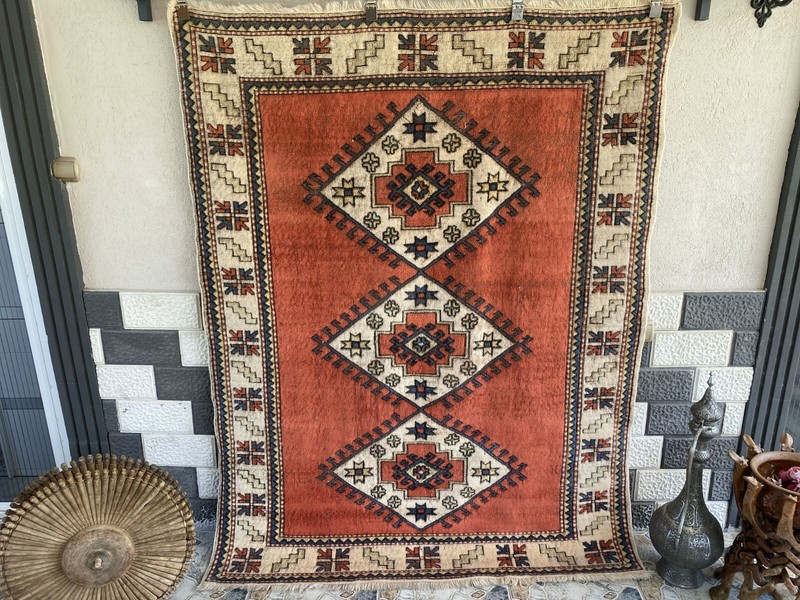 Vintage Turkish Oushak Rug | 5 x 6 ft | Farmhouse Handmade Floral Wool Area Rug gallery