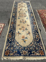 1930’s Art Deco Chinese Butterfly Runner- Hand Wv Ivory 3.5X11′