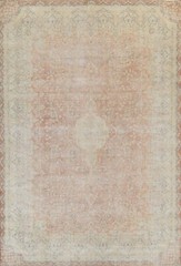 Semi-Antique Evenly Low Pile Traditional Distressed Area Rug Hand-knotted 10×13