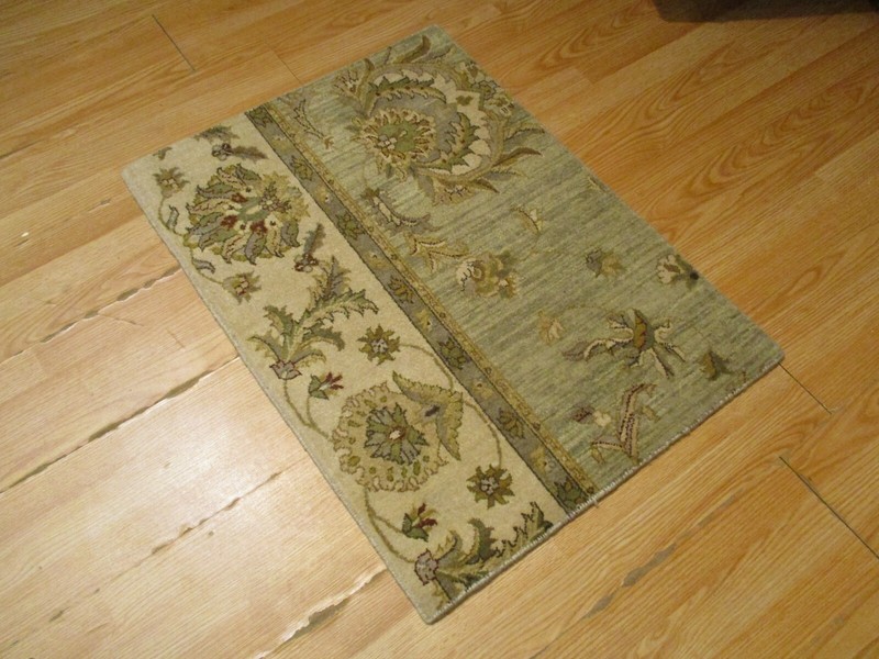 2x3 Modern Agra ABC Collection Handmade-knotted Wool Rug #19 gallery