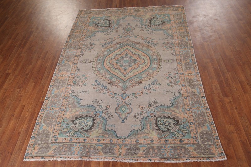 Distressed Over-Dyed Area Rug 6x9 Ft Hand-Knotted Vintage Oriental Wool Carpet gallery