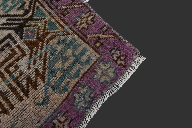 RAINBOW Turkish Oushak Rug 2x3 Vintage Handmade Anatolian Small Doormat Kilim gallery
