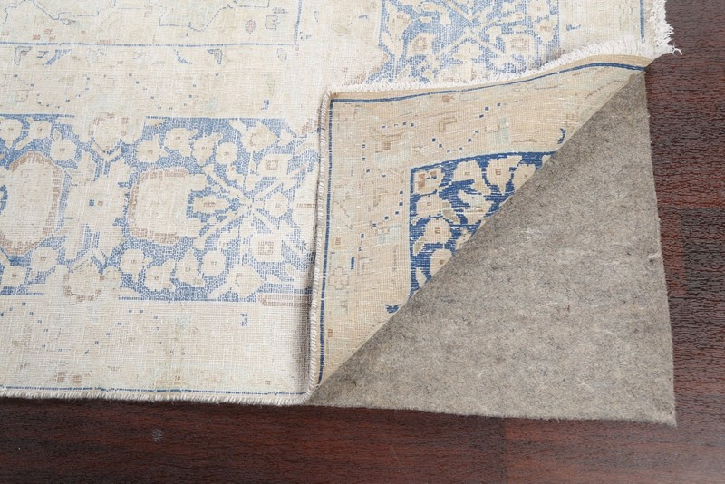 Muted Distressed Handmade Area Rug 10x13 Ft Beige Wool Carpet Oriental Rug gallery