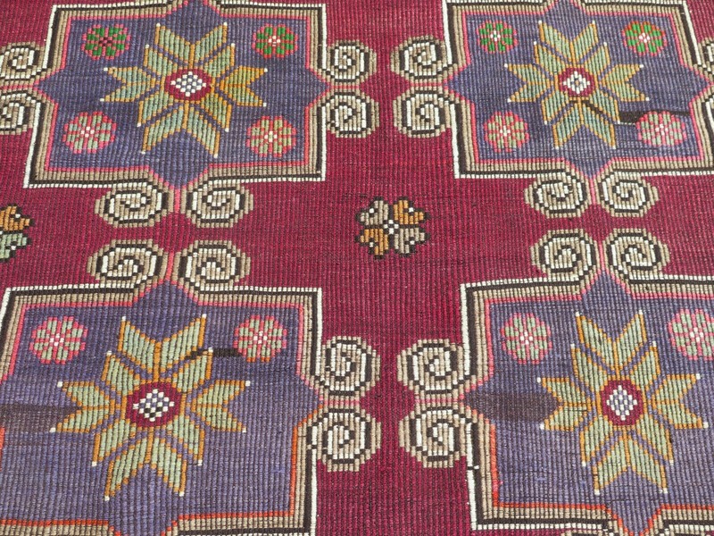 Turkish Mut Nomad Area Rugs Handmade Wool Kilim 74"X118" Boho Rug Kelim Carpet gallery
