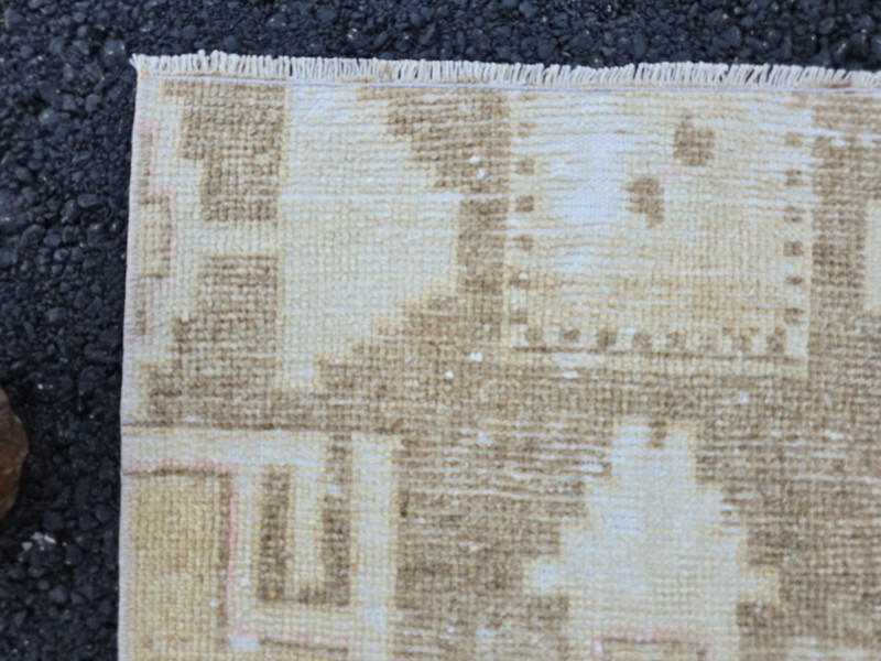 2x4 Ft Vintage Neutral Small Rug, Turkish Oushak Wool Rug, Beige Brown Area Rug gallery