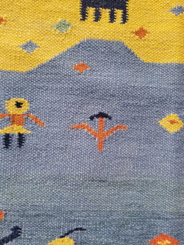 Vintage Traditional Handmade Gabbeh Wool Multicolor Kilim 4.9x2.8 ft gallery