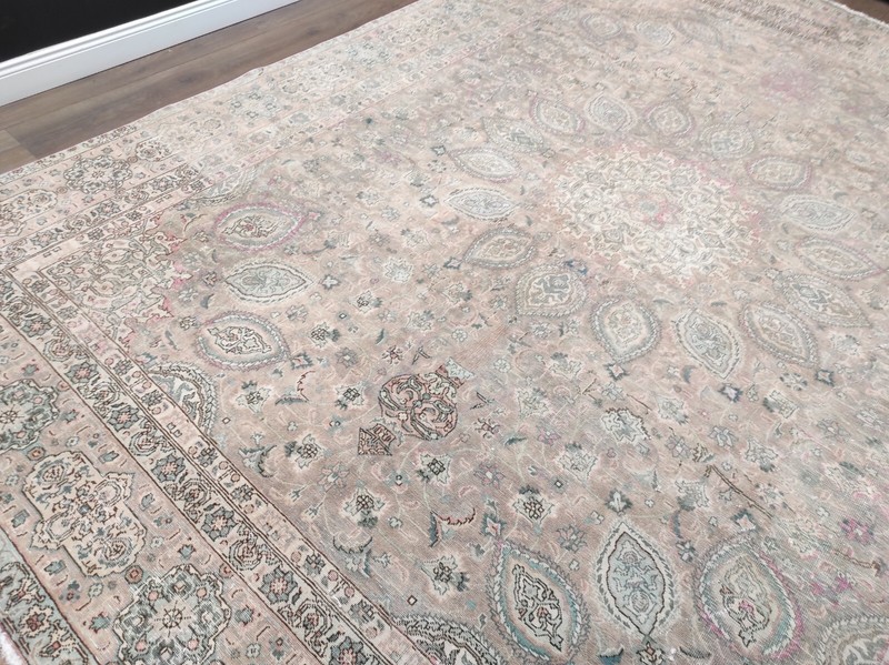 muted oversize rug, large persian rug, antique rug, wool rug, 9.6 x 12.4 ft gallery