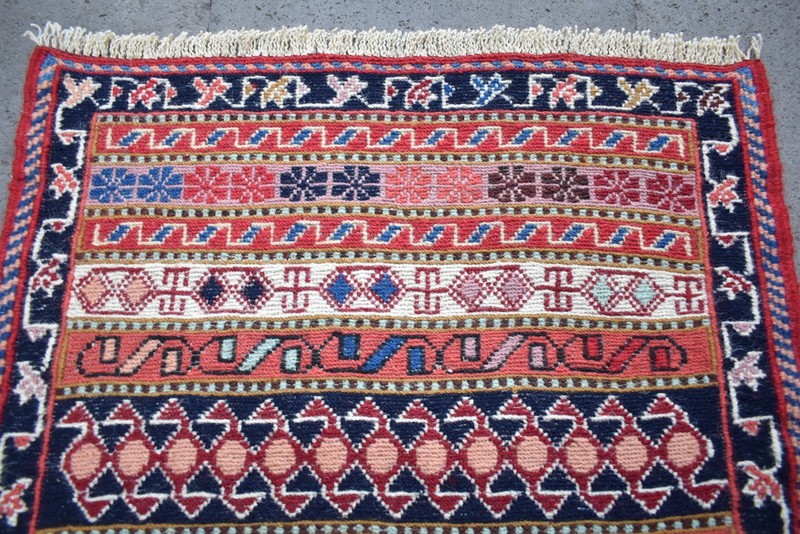 Soumak Rug 20'' x 21'' Fine Quality Soumak Woven Rug Small Wool Chair Rug gallery