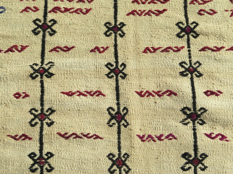 Vintage Turkish Nomads Rug, Wool Kilim, Teppich 73"X125" Area Rugs, Kelim Carpet gallery