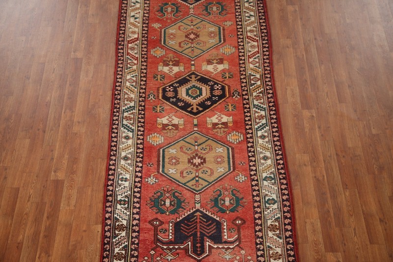 Geometric Heriz Traditional 11 ft. Runner Rug 4x11 for Hallway Handmade Carpet gallery