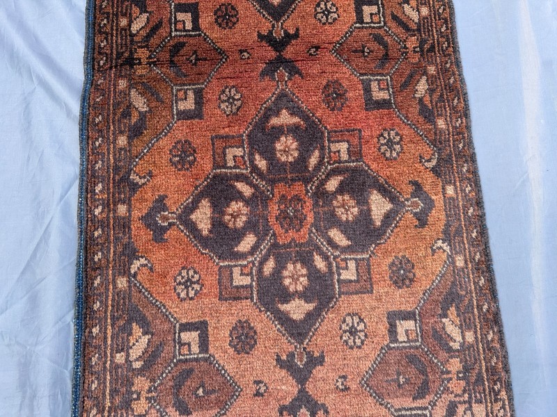 Vintage Turkmen Bukhara Rug 2x5 Soft Wool Runner Handmade Nomadic Laundry Rug gallery
