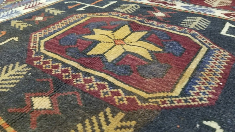 Beautiful Vintage 1940-1950s Natural Dyes Wool Pile Oushak Rug 3’7”x 4’7” gallery