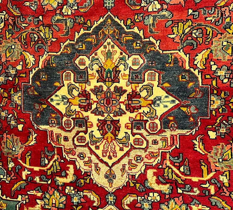 4.7 x 7 Hand Knotted Fine Quality Antique Esfahaan Rug . Natural Dyes Fine Wool gallery
