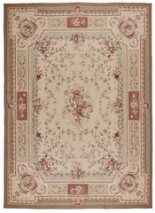 Fine Hand woven Aubusson Circa 1900 Style , 100% Wool-Size 9X12