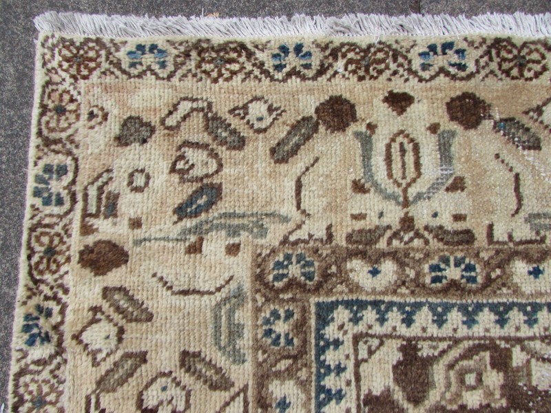 Vintage Worn Hand Made Traditional Oriental Wool Faded Brown Carpet 325x223cm gallery