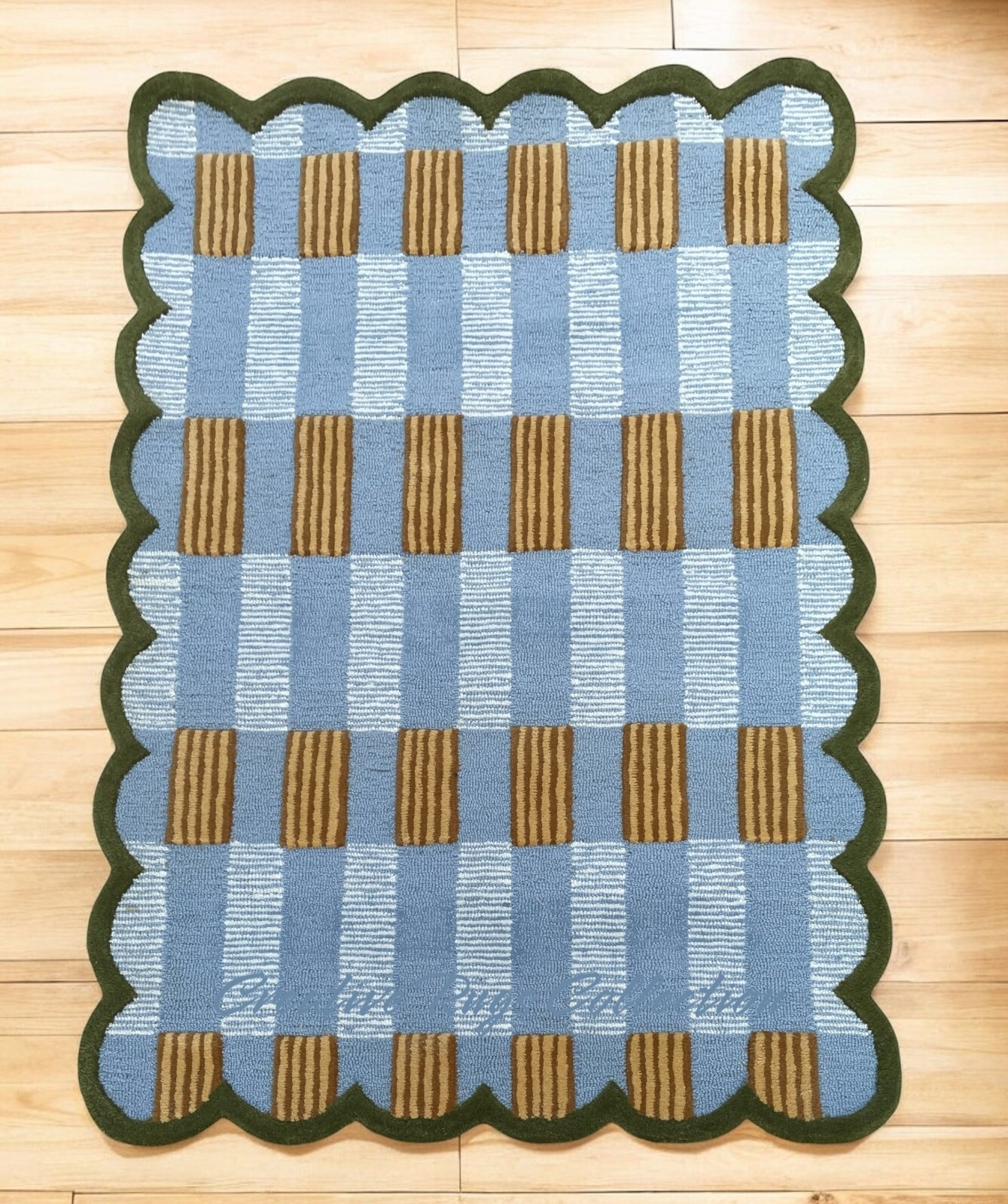 RUG | HANDMADE SCALLOPED RUG | PLIAD RUG MODERN HANDMADE RUG WITH CUSTOMISATION gallery