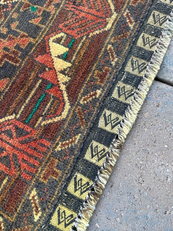 Fine Quality New Handmade Pakistani Geometric Accent Rug, Rustic Colors, 4x6 gallery