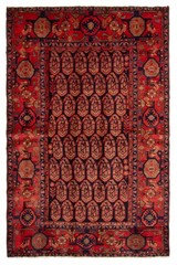 Vintage 4’3″ x 6’9″ Traditional Hand Knotted Vegetable Dye Wool Area Rug
