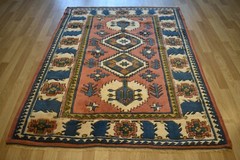 Big Clearance Vintage Turkish Caucasian Handmade Rug 6 Ft x 7 Ft Free Shipping