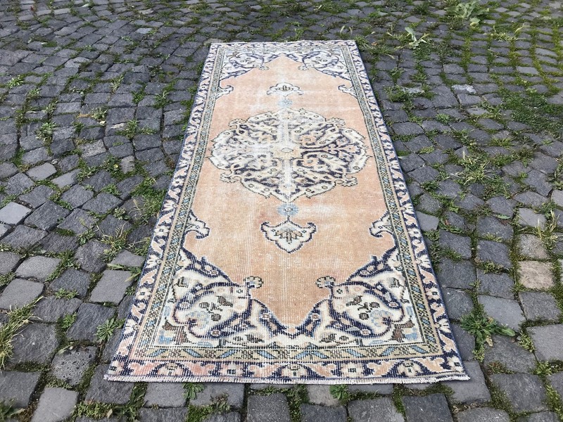 Turkish Antique rug Bohemian Area rug Oushak rug Vintage Rug Handmade Wool rug gallery
