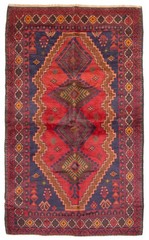 Vintage Hand-Knotted Area Rug 3’9″ x 6’2″ Traditional Wool Carpet