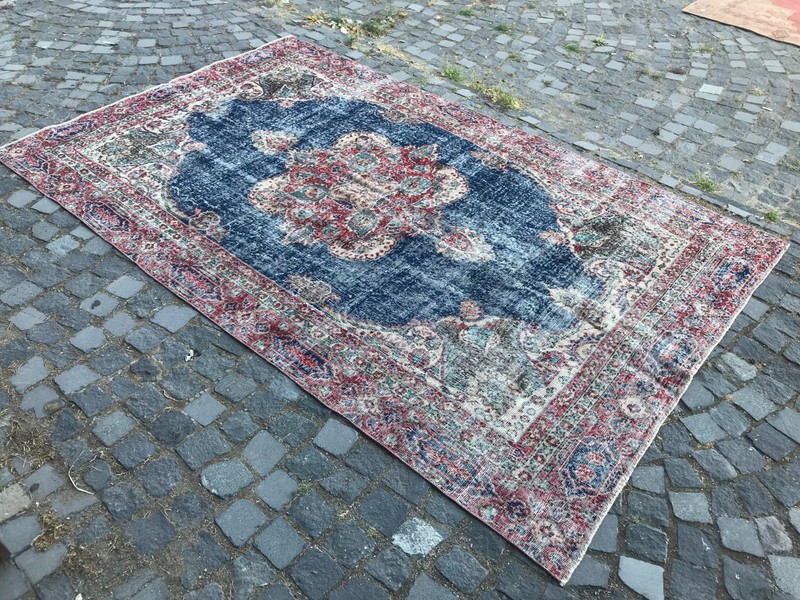 Turkish Vintage Rug, Handmade Wool Rug, Bohemian Large Rug, 5,8 x 9,1 ft gallery