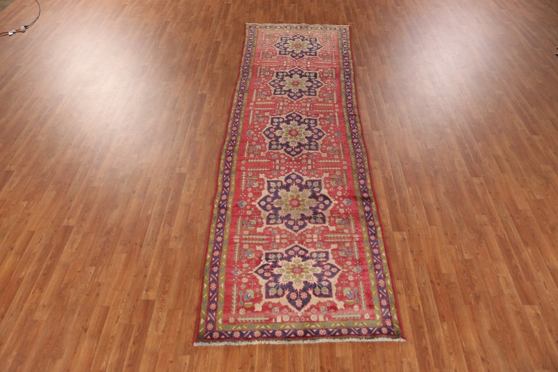 Handmade Pink Tebriz Hand-knotted Runner Rug Semi-Antique Carpet 4x12 gallery