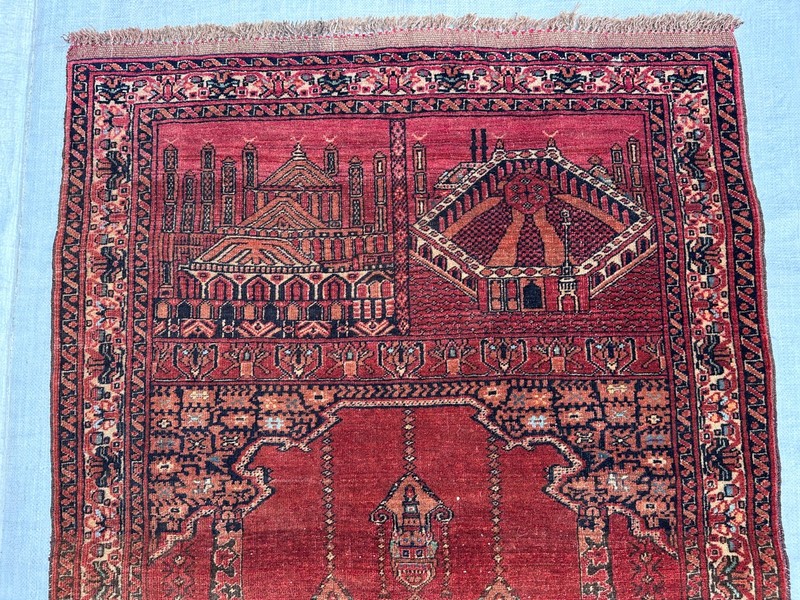 Stunning Vintage Tribal Natural Vegetable Dye Kizil Ayak Turkman Prayer Rug gallery