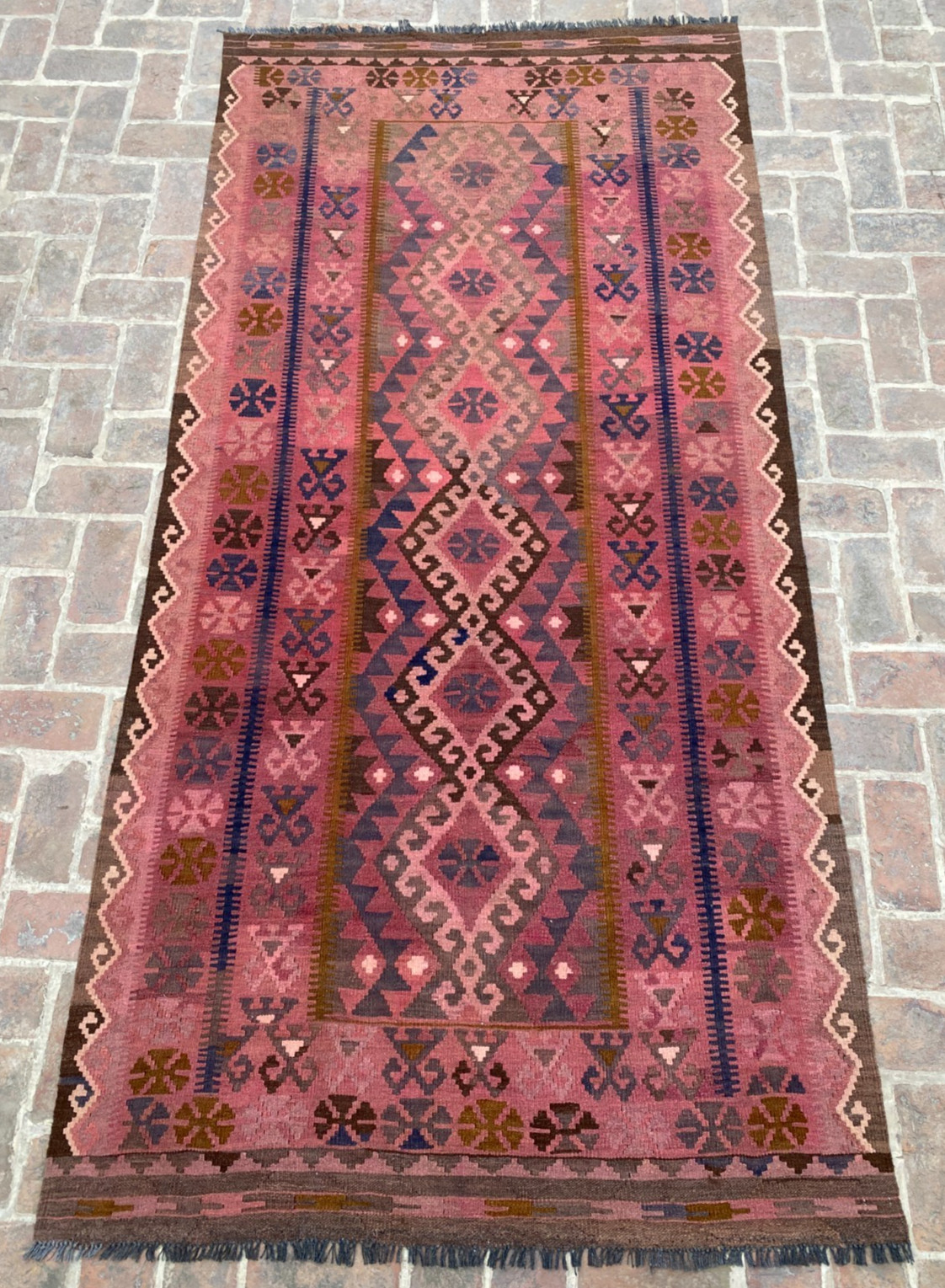 5x10 ft Afghan Geometric Handwoven Oriental Ghalmori Turkmen Traditional Kilim gallery