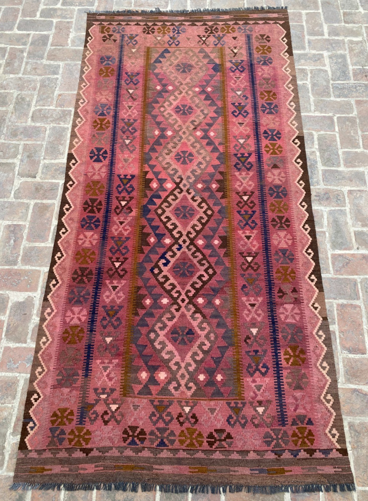 5x10 ft Afghan Geometric Handwoven Oriental Ghalmori Turkmen Traditional Kilim