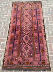 5×10 ft Afghan Geometric Handwoven Oriental Ghalmori Turkmen Traditional Kilim