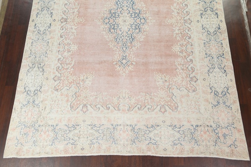 Antique Muted Distressed Hand-knotted Traditional Evenly Low Pile Area Rug 10x13 gallery