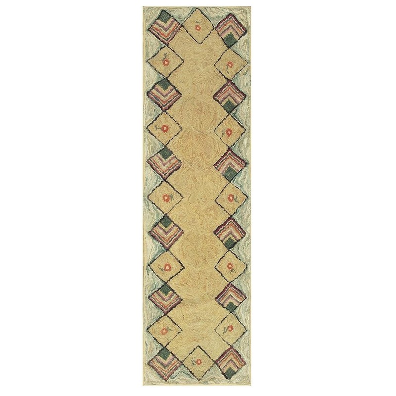 2X7 Antique American Wool Area Rug 1880 gallery