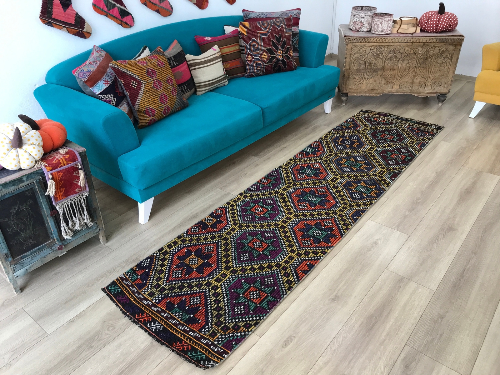Home decor rug, Long size rug, Runner area rug, Hallway rug, Stair rug, Wool rug gallery