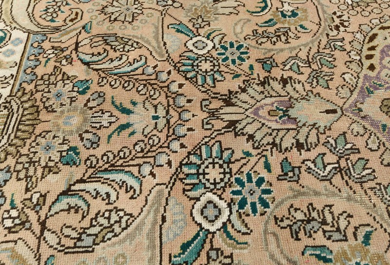 One-of-a-Kind Distressed Vintage Oriental Rug 10X13 ft Floral Medallion Carpet gallery