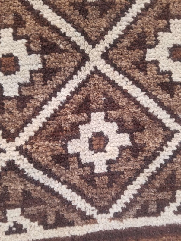 Distressed Authentic Hand Knotted Vintage Afghan Turkmen Wool Area Rug 6.7x4.4ft gallery
