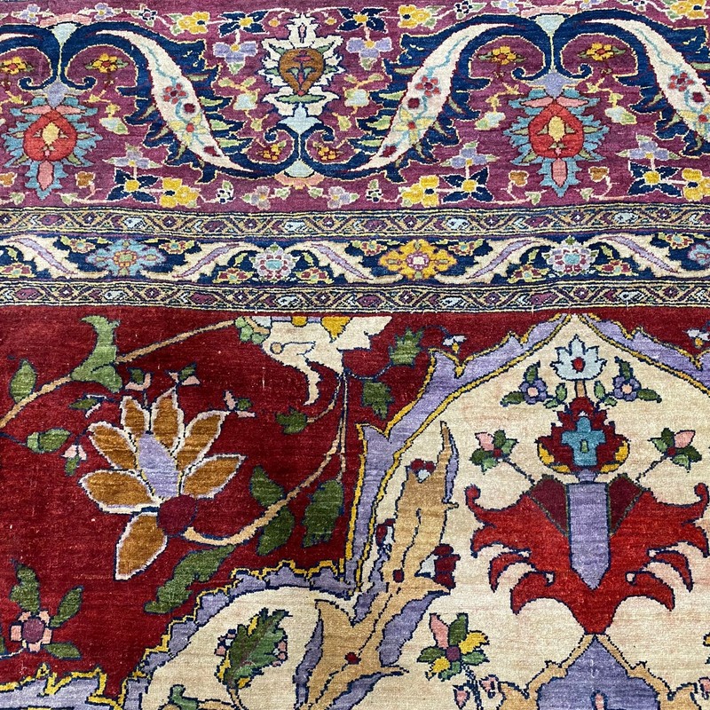 16x24 Rare Antique Agra Mogul Palace Rug Floral Medallion 488cm x 716cm C.1900 gallery