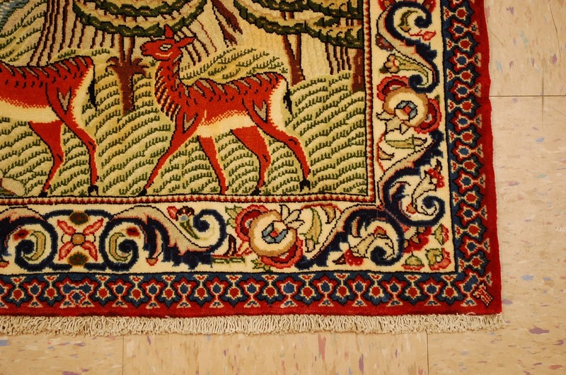 NATURAL WOOL Old Oriental Rugs,Hand Woven,knotted size Approximately 2'4" x 2'9" gallery
