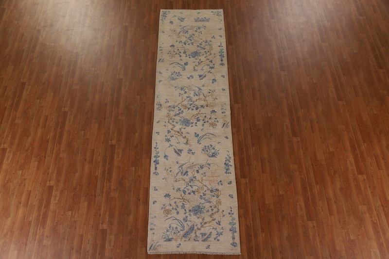 100% Vegetable Dye Oushak Turkish 12 ft Runner Rug Wool Hand-knotted Carpet 3x12 gallery