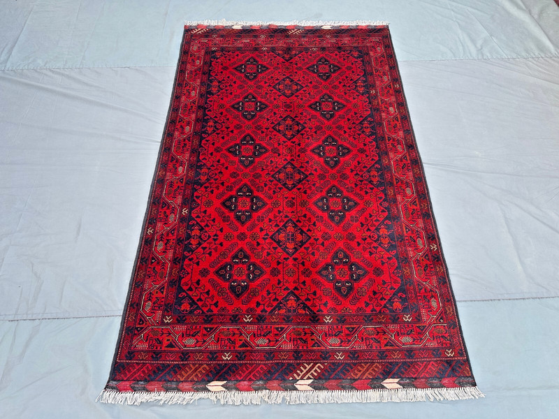4x7 Afghan Turkmen Khal Mohammadi Bukhara Rug | Nomadic Red Tribal Area rug gallery