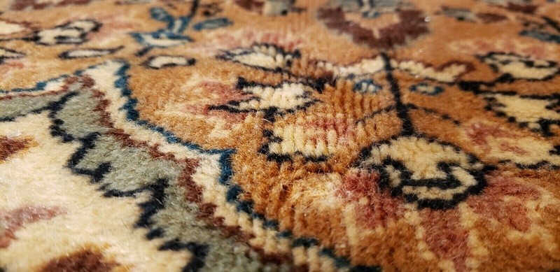 Exquisite 1930-1939s Antique Wool Pile Natural Dye Legendary Bunyan Rug 7x10ft gallery