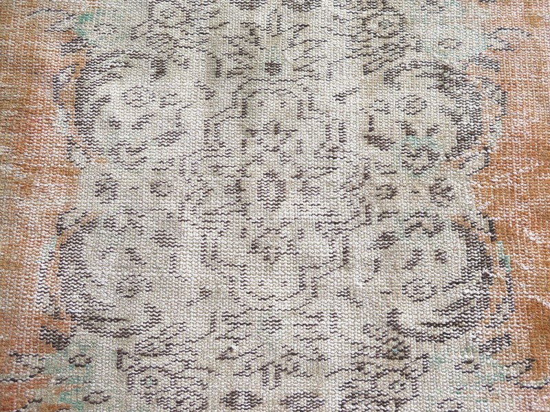 Wool Carpet, Area Rugs, Orange Turkish Rug, Distressed Rug, Floor Rug 65"X108" gallery