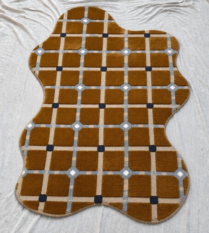Hand Tufted Rug 5x8 8x10 9x12 Custom Rug Brown OchreFields Rug Area Rug 100%Wool gallery