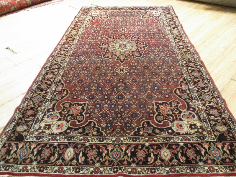 ESTATE ANTIQUE Circa 1900 4x8 KURDISH-BIDJAR HANDMADE-KNOTTED WOOL RUG 582858 gallery