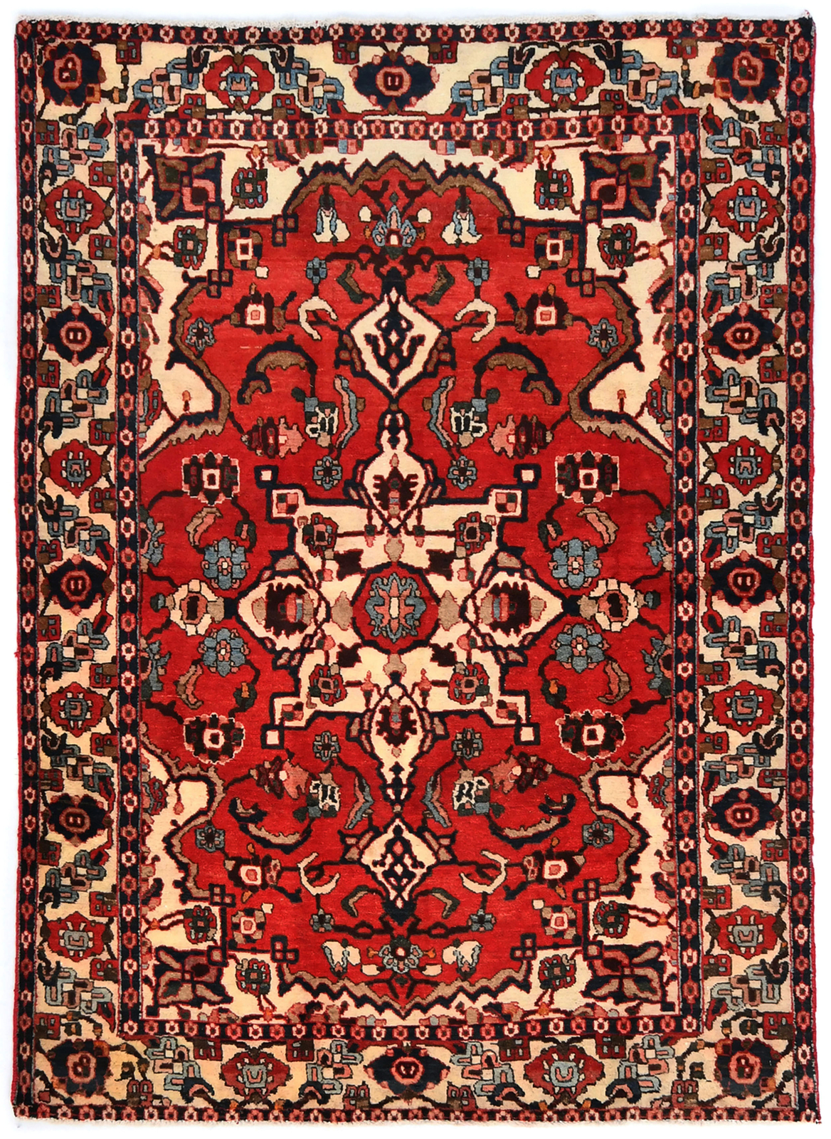 Hand-Knotted Vintage Oriental Rug Tribal Farmhouse Boho Decor Carpet 4'8X6'4 ft gallery