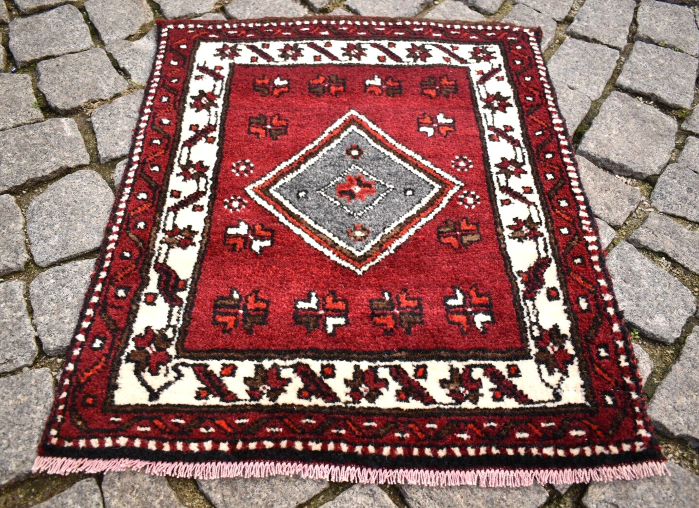 Vintage Sivas Rug 21'' x 24'' Turkish Sivas Rug Hand Knotted Rug Wool Chair Rug gallery