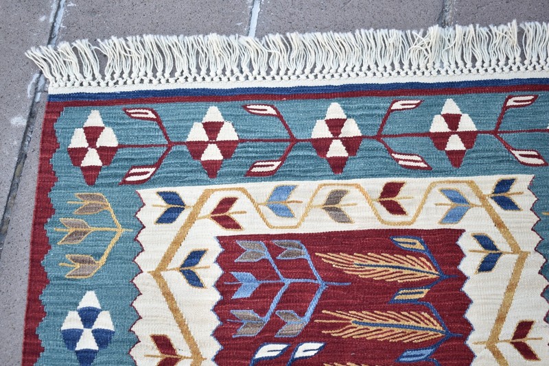 Turkish Oushak Rug 3 x 4 ft Wheat Pattern Super Fine Weaving Oushak Wool Rug gallery