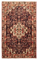 Vintage 2’10” x 4’9″ Traditional Hand Knotted Vegetable Dye Wool Area Rug
