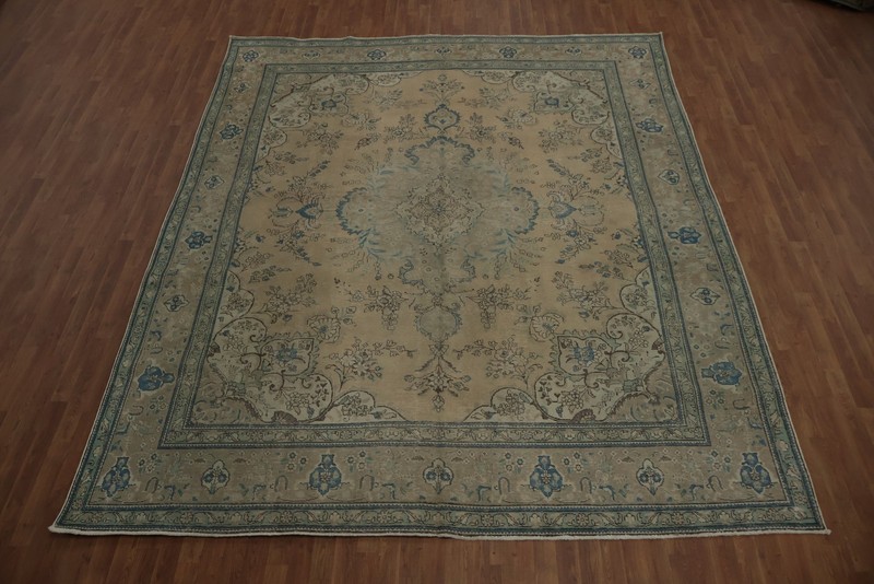 Distressed Traditional Area Rug 10x12 Handmade Vintage Perfect for Living Room gallery
