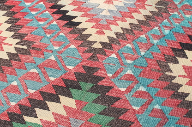 Turkish Kilim Rug 73''x138'' Hand Woven Antalya Kilim 186x353cm Oriental Rug gallery